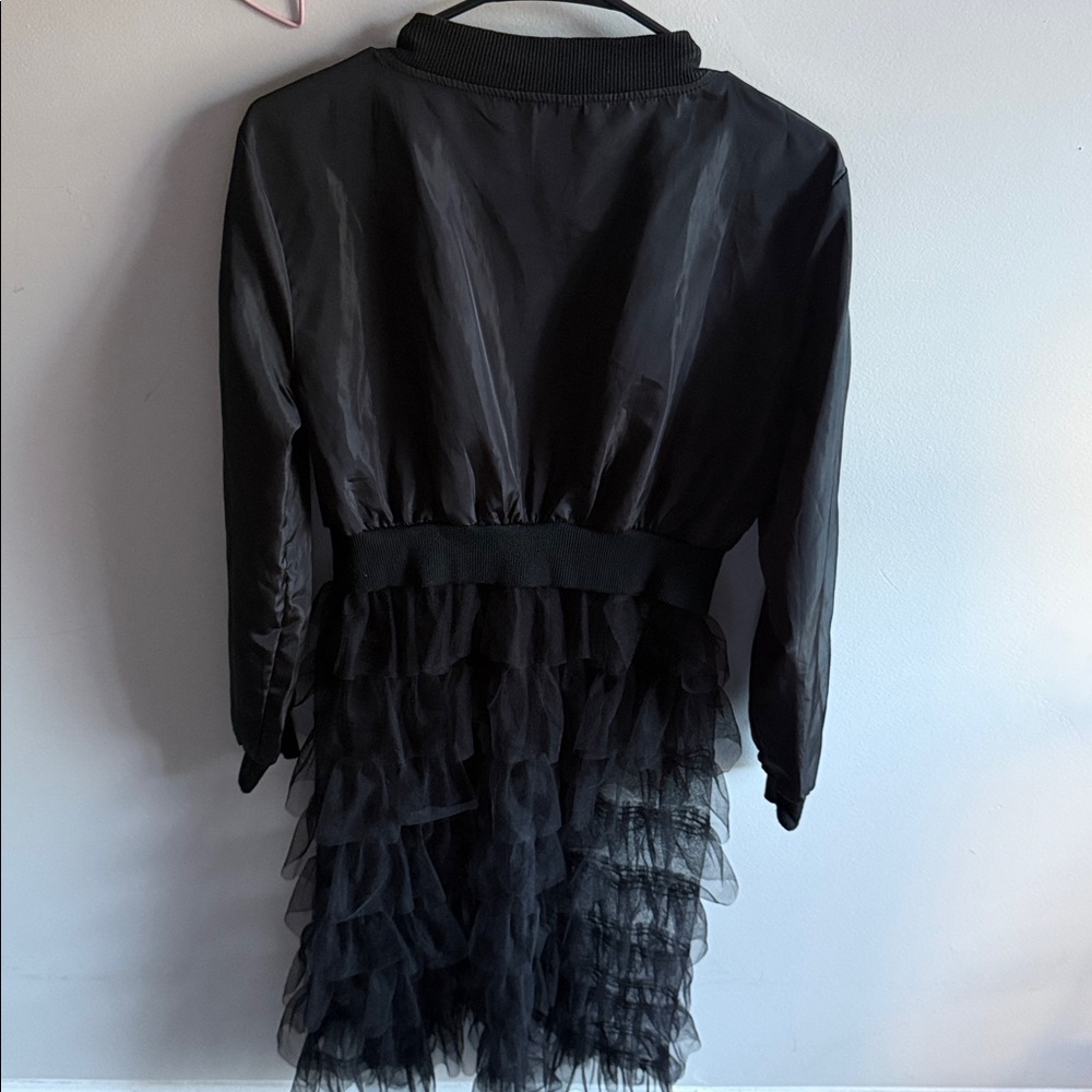Black Bomber Jacket with Tulle Skirt - Picture 8 of 8